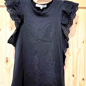 J.O.E.’s Black Eyelet Sleeve Top - NWOT